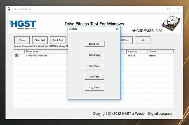 Windows Drive Fitness Test (WinDFT)