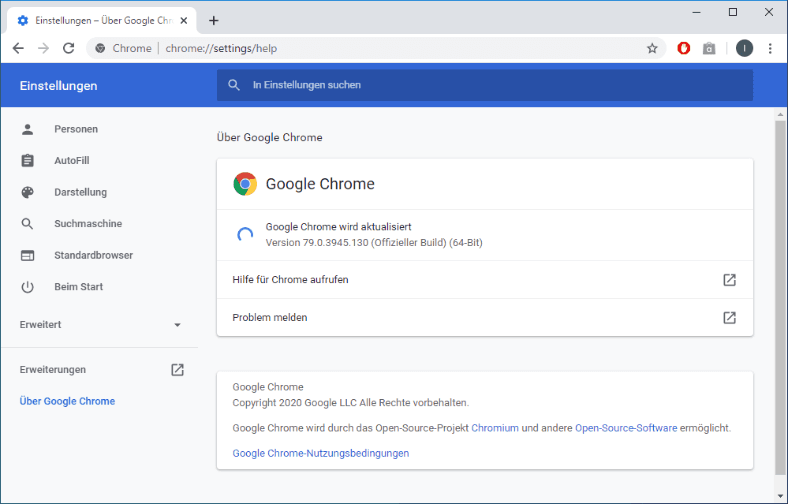 google chrome settings