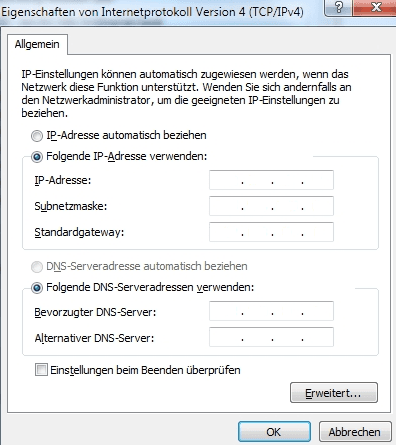 Netzwerk- und Freigabecenter