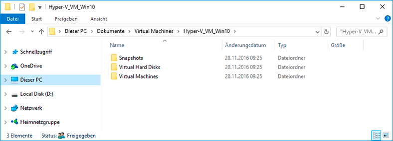 A folder with an exported virtual machine copy C:UsersPublicDocumentsHyper-VVirtual hard disks