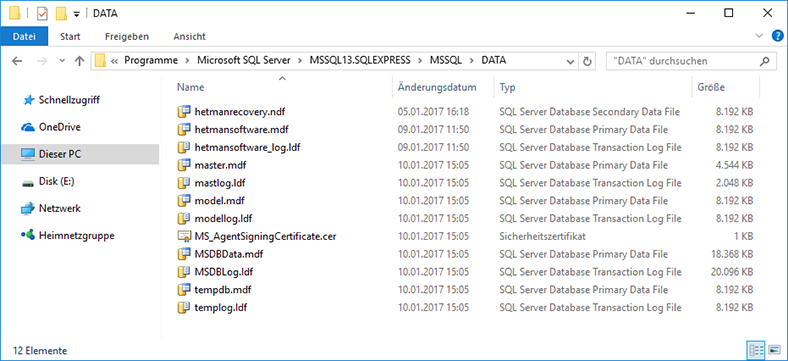 C:Program FilesMicrosoft SQL ServerName der DatenbankMSSQLDATA