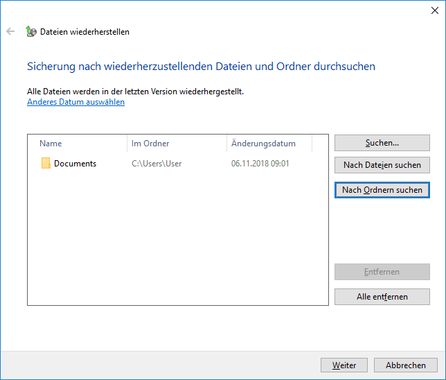 ichern und Wiederherstellen (Windows 7)
