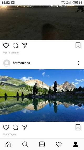 Instagram. Benutzerprofilseite