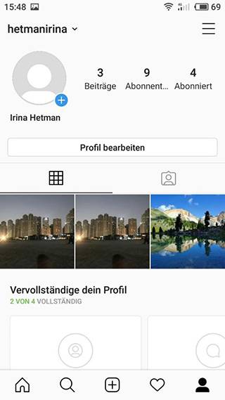 Instagram. Profil