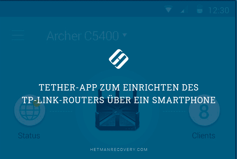 Tether-App zum Einrichten des TP-Link-Routers über ein Smartphone
