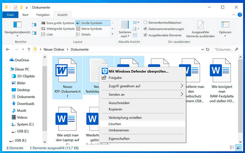 Windows-Papierkorb / Löschen