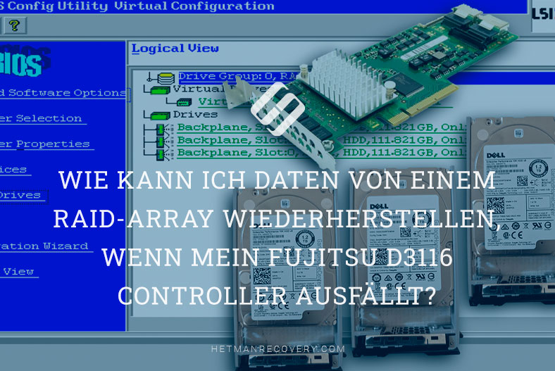 Wie kann ich Daten von einem RAID-Array wiederherstellen, wenn mein Fujitsu D3116 Controller ausfällt?