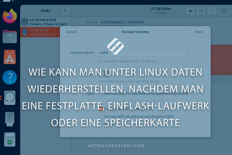 Wie kann man unter Linux Daten wiederherstellen, nachdem man eine Festplatte, ein Flash-Laufwerk oder eine Speicherkarte formatiert hat?