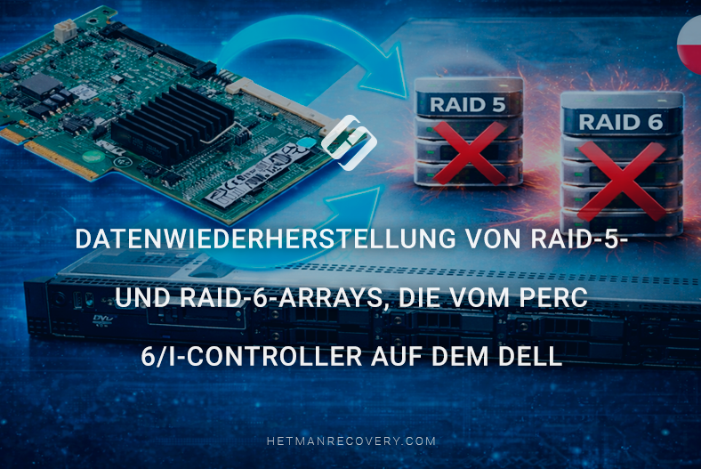 Datenwiederherstellung von RAID-5- und RAID-6-Arrays, die vom PERC 6/i-Controller auf dem Dell PowerEdge R610 erstellt wurden