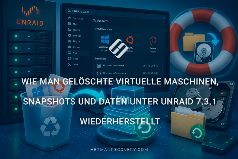 Wie man gelöschte virtuelle Maschinen, Snapshots und Daten unter Unraid 7.3.1 wiederherstellt