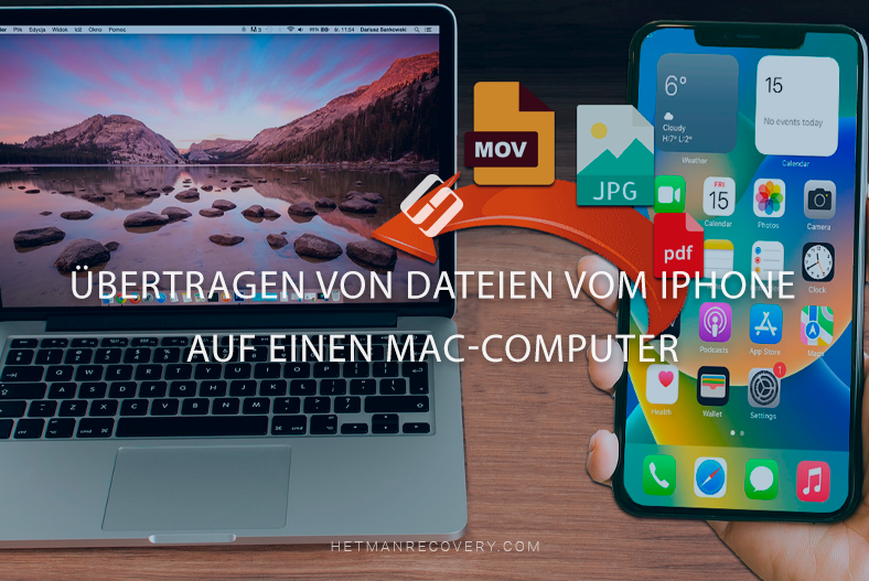 Übertragen von Dateien vom iPhone auf einen Mac-Computer