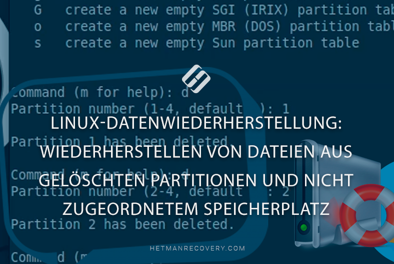 Linux-Datenwiederherstellung: Wiederherstellen von Dateien aus gelöschten Partitionen und nicht zugeordnetem Speicherplatz Linux-Datenwiederherstellung: Wiederherstellen von Dateien aus gelöschten Partitionen und nicht zugeordnetem Speicherplatz