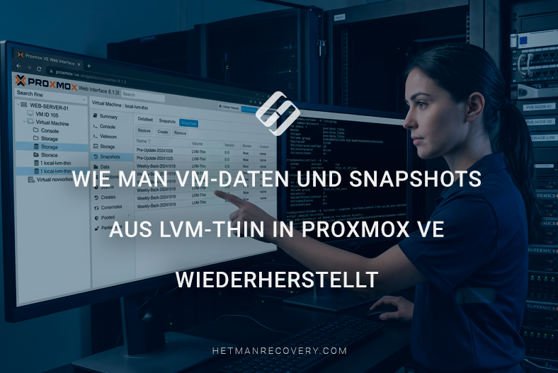 Wie man VM-Daten und Snapshots aus LVM-Thin in Proxmox VE wiederherstellt