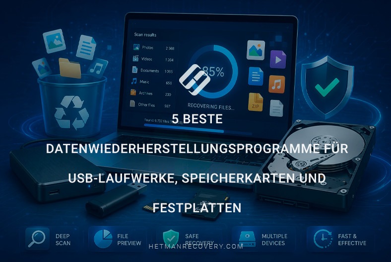 5 beste Datenwiederherstellungsprogramme für USB-Laufwerke, Speicherkarten und Festplatten 5 beste Datenwiederherstellungsprogramme für USB-Laufwerke, Speicherkarten und Festplatten