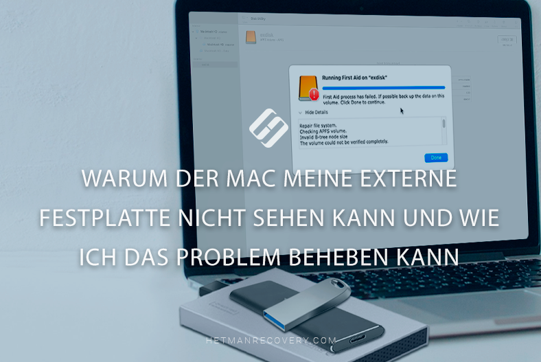 Warum der Mac meine externe Festplatte nicht sehen kann und wie ich das Problem beheben kann