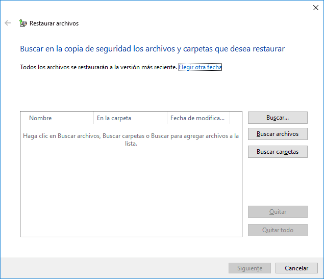 Copia de seguridad y restauración (Windows 7)