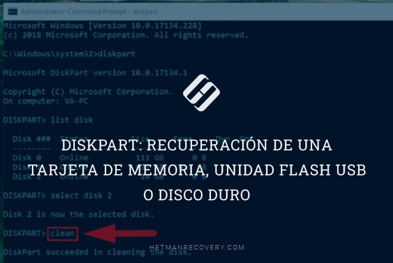 Diskpart: Recuperación de una tarjeta de memoria, unidad flash USB o disco duro