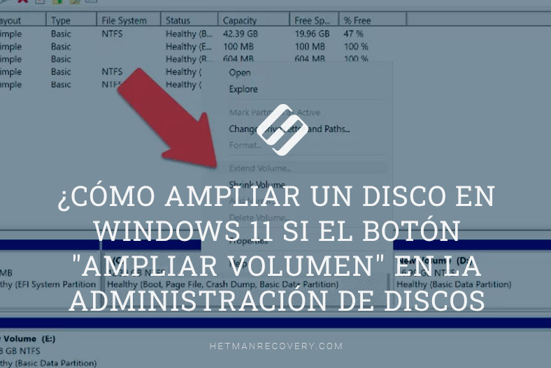 ¿Cómo ampliar un disco en Windows 11 si el botón “Ampliar volumen” en la Administración de discos está inactivo?