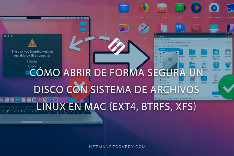Cómo abrir de forma segura un disco con sistema de archivos Linux en Mac (ext4, btrfs, xfs) Cómo abrir de forma segura un disco con sistema de archivos Linux en Mac (ext4, btrfs, xfs)