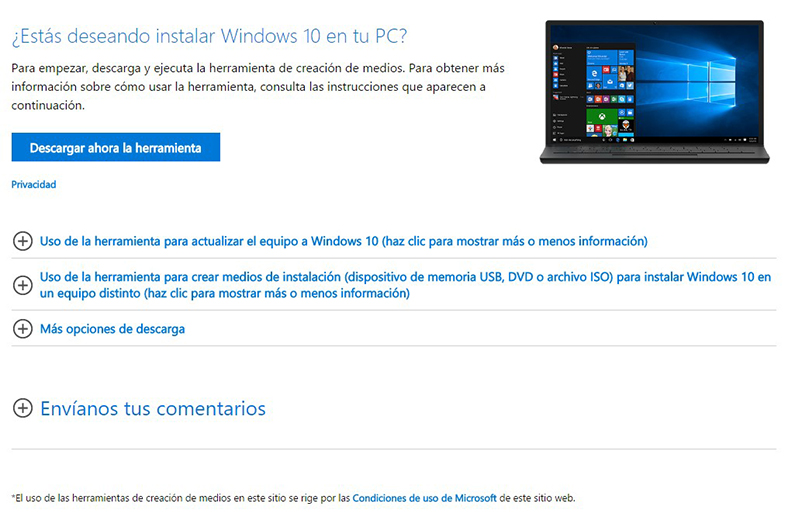 ¿Quieres instalar Windows 10 en su equipo?