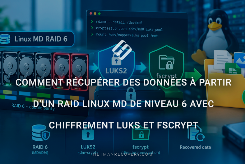Comment récupérer des données à partir d’un RAID Linux MD de niveau 6 avec chiffrement LUKS et fscrypt