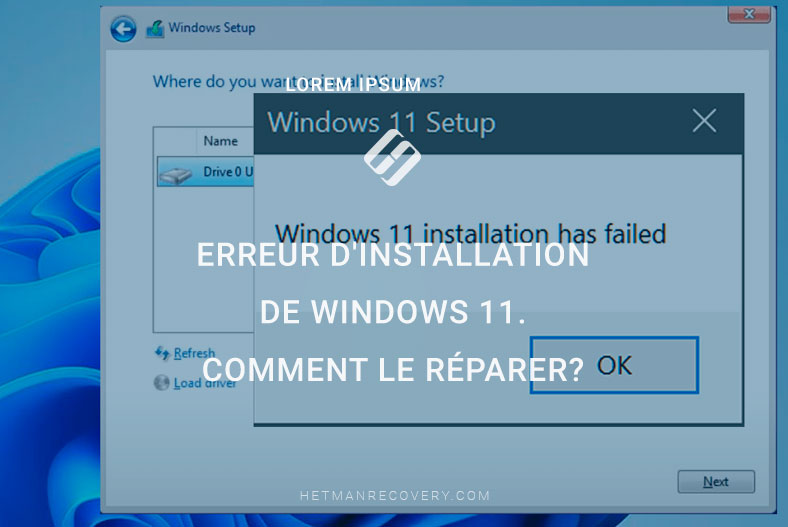 Erreur d’installation de Windows 11.  Comment le réparer?