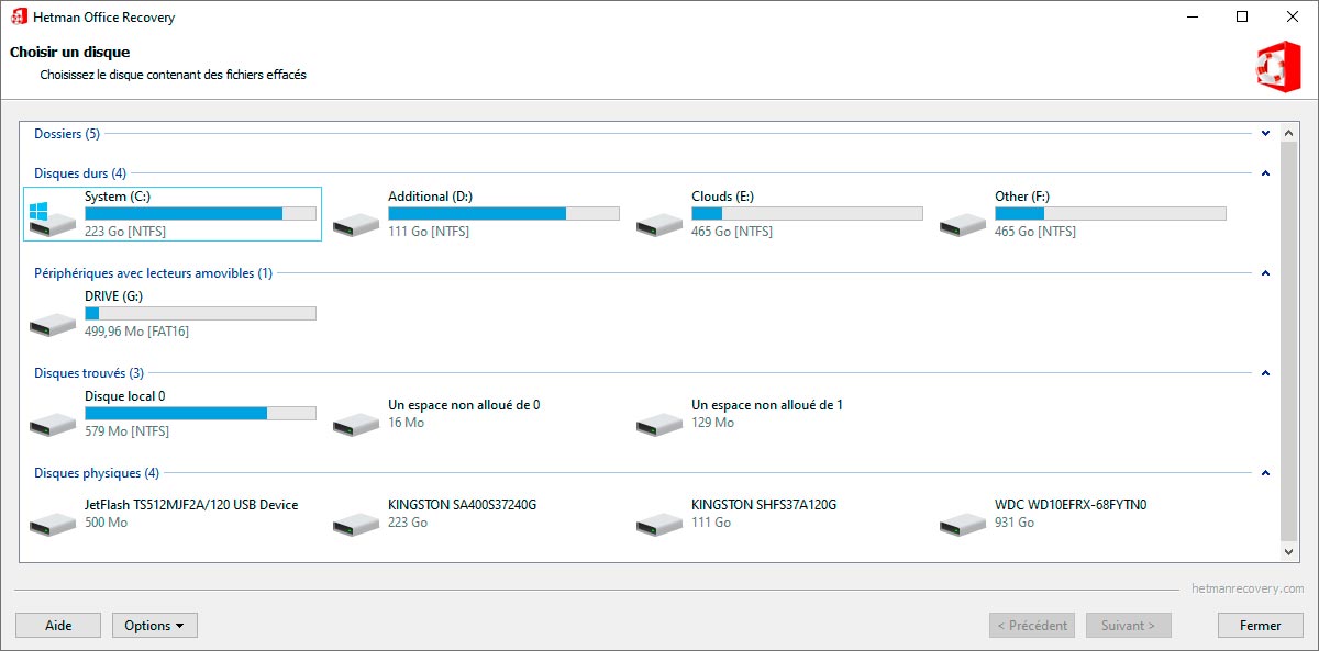 Comment choisir un disque pour récupérer les documents supprimés ?