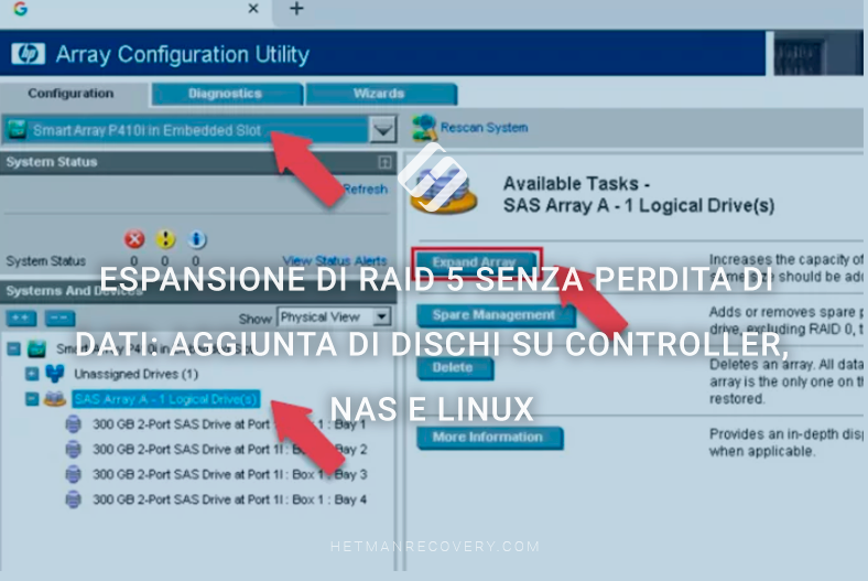Espansione di RAID 5 senza perdita di dati: aggiunta di dischi su controller, NAS e Linux