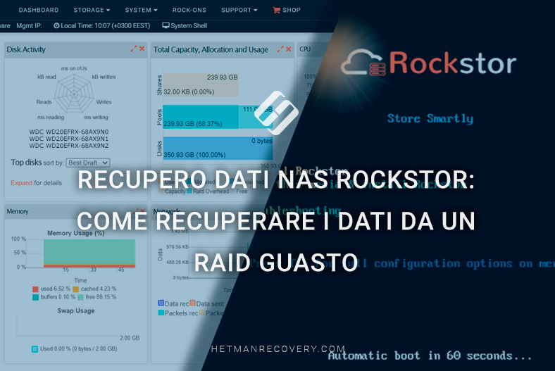 Recupero dati NAS Rockstor: come recuperare i dati da un RAID guasto