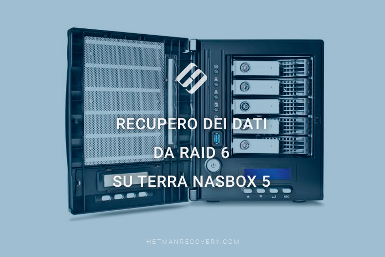 Recupero dei dati da RAID 6 su Terra NASbox 5: soluzioni esperte