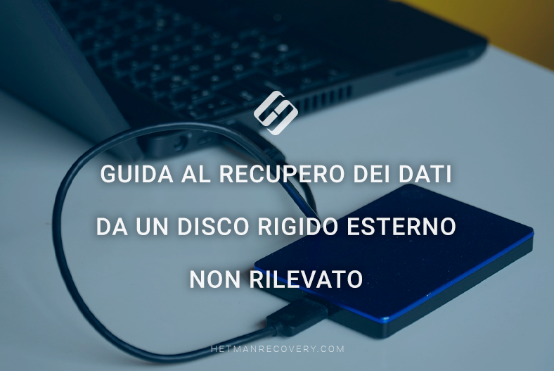 Guida al recupero dei dati da un disco rigido esterno non rilevato Guida al recupero dei dati da un disco rigido esterno non rilevato
