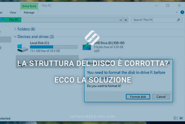 La struttura del disco è corrotta? Ecco la soluzione. La struttura del disco è corrotta? Ecco la soluzione.