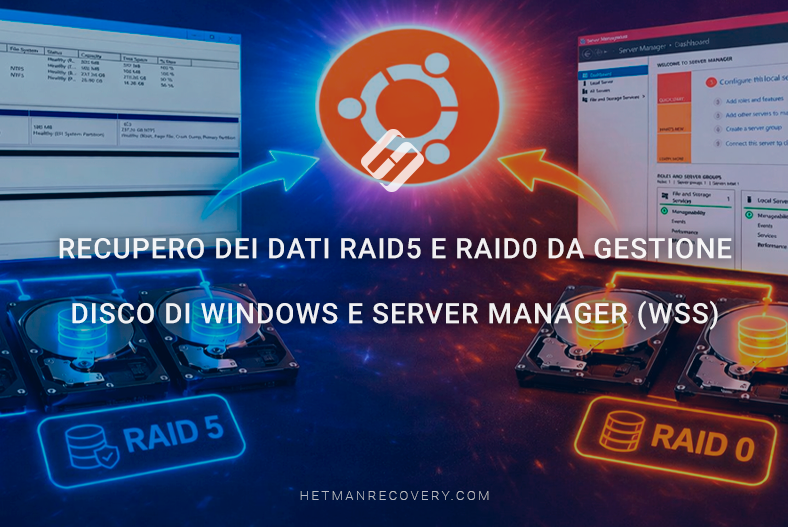 Recupero dei dati RAID5 e RAID0 da Gestione disco di Windows e Server Manager (WSS) Recupero dei dati RAID5 e RAID0 da Gestione disco di Windows e Server Manager (WSS)