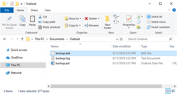 ms outlook personal folders backup tool