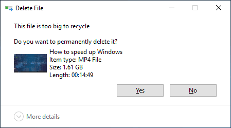 when i delete file from 4k video downloader recyclean bin