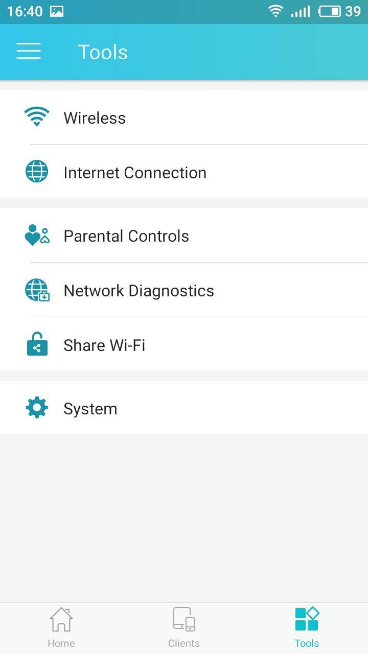 Tether. Tools / Parental Controls