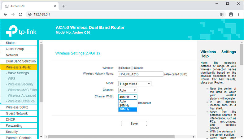 TP-Link Archer C20, WiFi Router