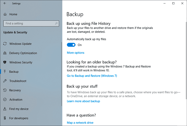 Go to Backup and Restore (Windows 7)