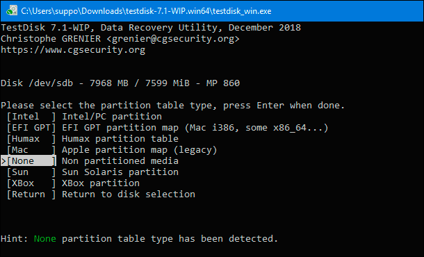 testdisk recover files windows 10