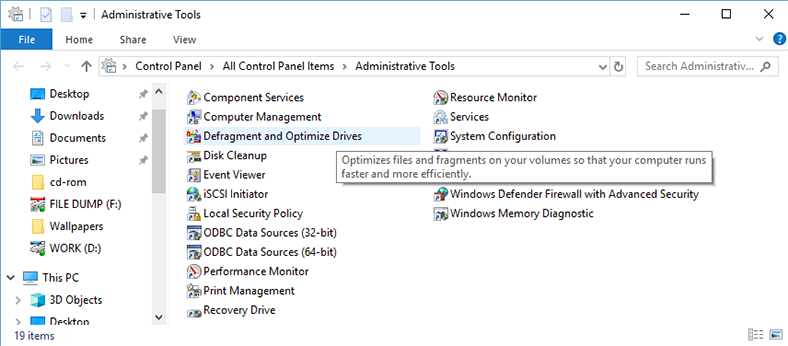 Defragment and Optimize Drives