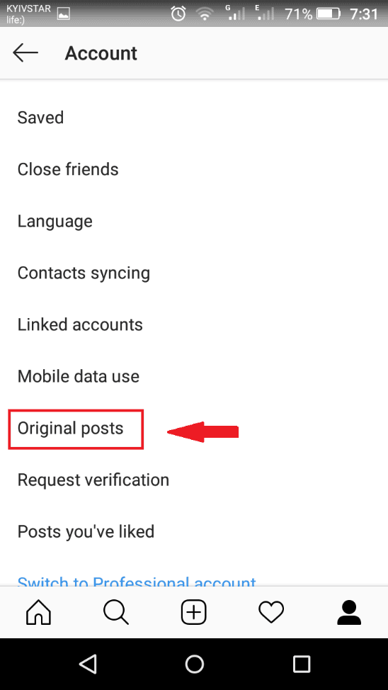 Instagram. Original posts