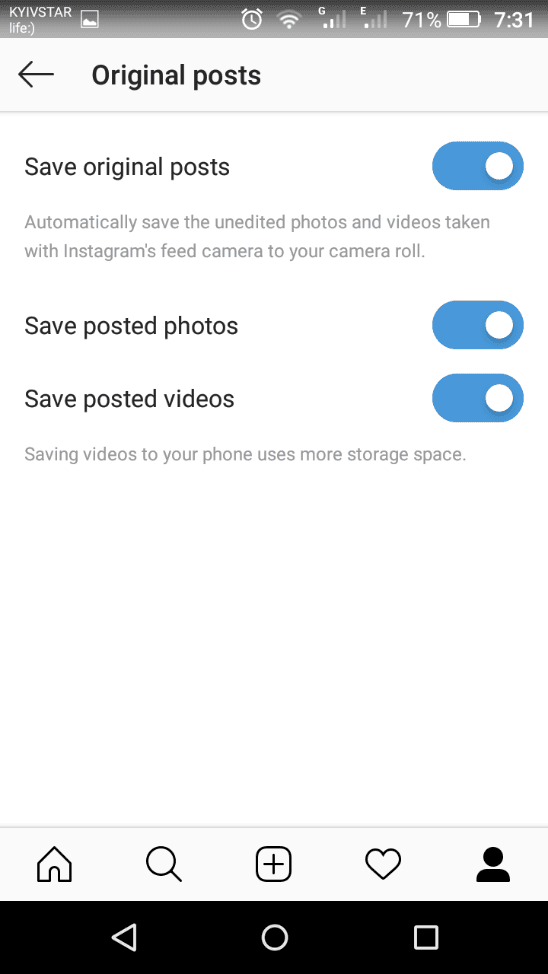 Instagram. Save original posts, Save posted photos and Save posted videos