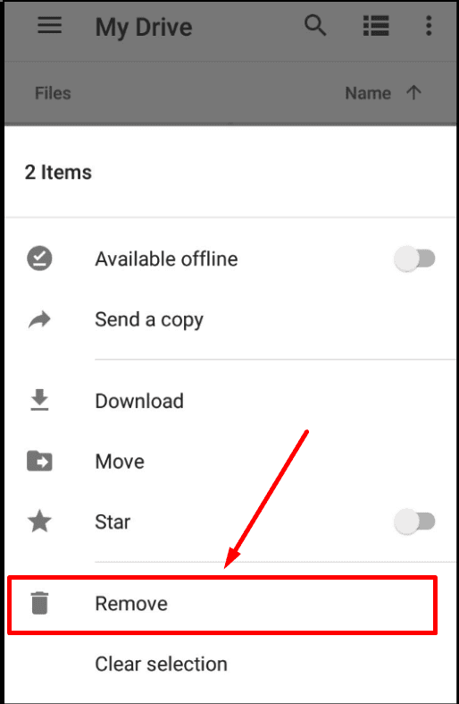 Google Drive App. Remove