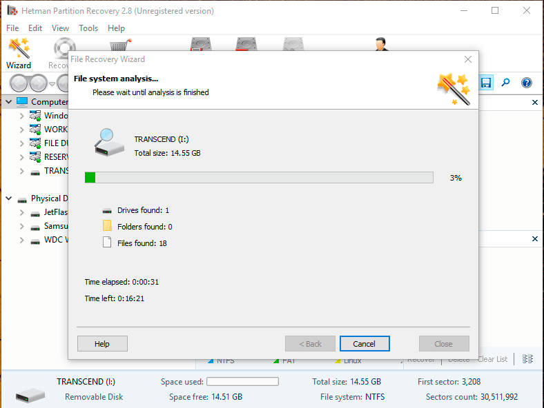 Hetman Partition Recovery. Disk analysis