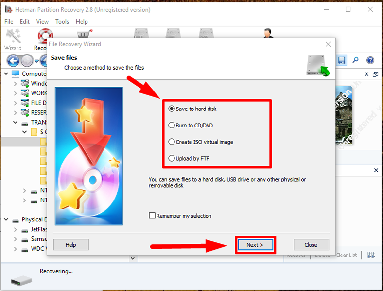 Hetman Partition Recovery. Save to hard disk lets you save files to any kind of internal or external storage