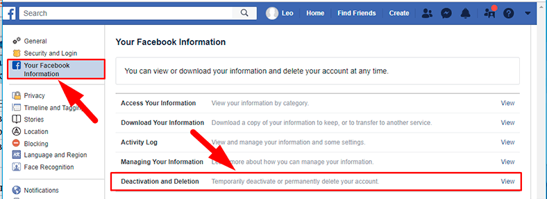 Your Facebook Information