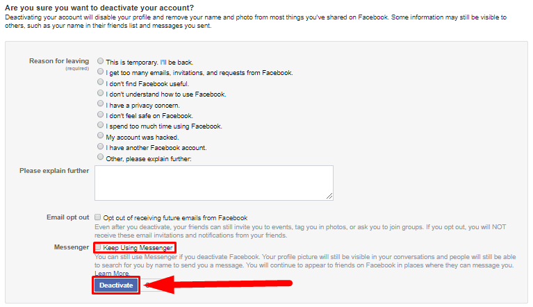 Facebook. Check the boxes for required settings