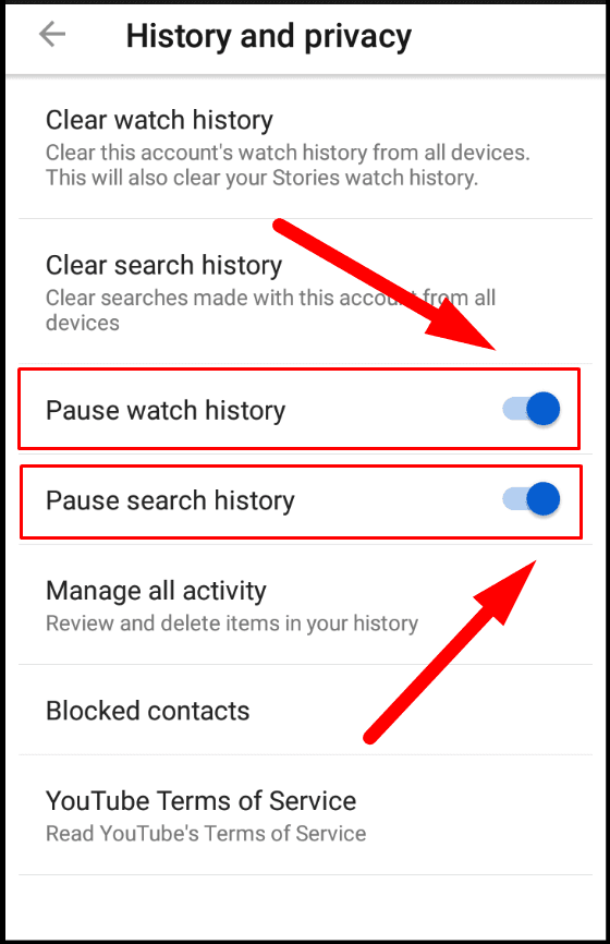 How to wipe online youtube history