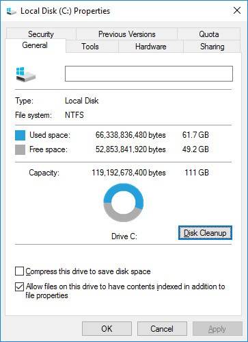 Local Disk (C:) Properties