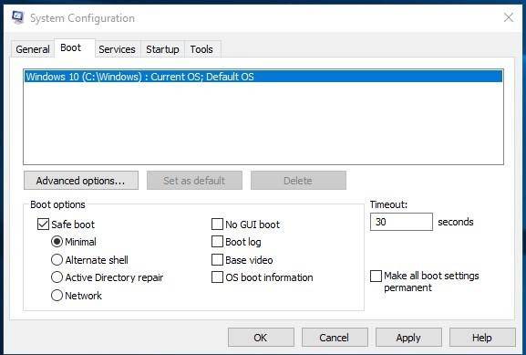 System Configuration window